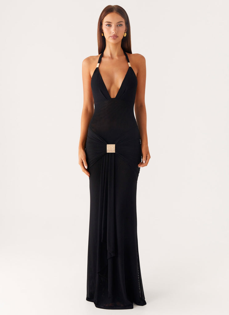 Miyah Halter Hardware Maxi Dress - Black Black / US 2 Miyah Halter Hardware Maxi Dress - Black Black / US 2
