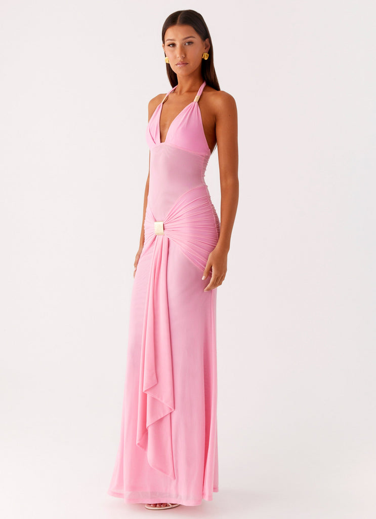 Miyah Halter Hardware Maxi Dress - Baby Pink Baby Pink / US 8 Miyah Halter Hardware Maxi Dress - Baby Pink Baby Pink / US 8