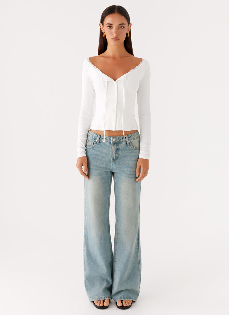 Moda Long Sleeve Top - White