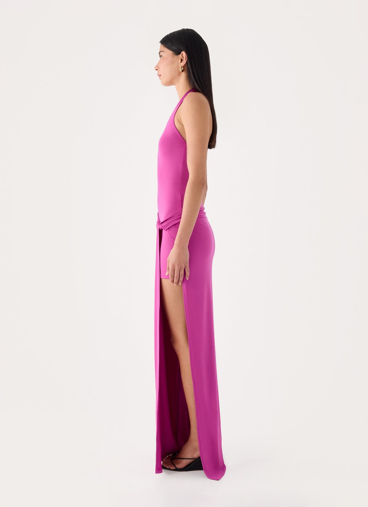 Mokono Halter Wrap Maxi Dress - Mulberry Pink