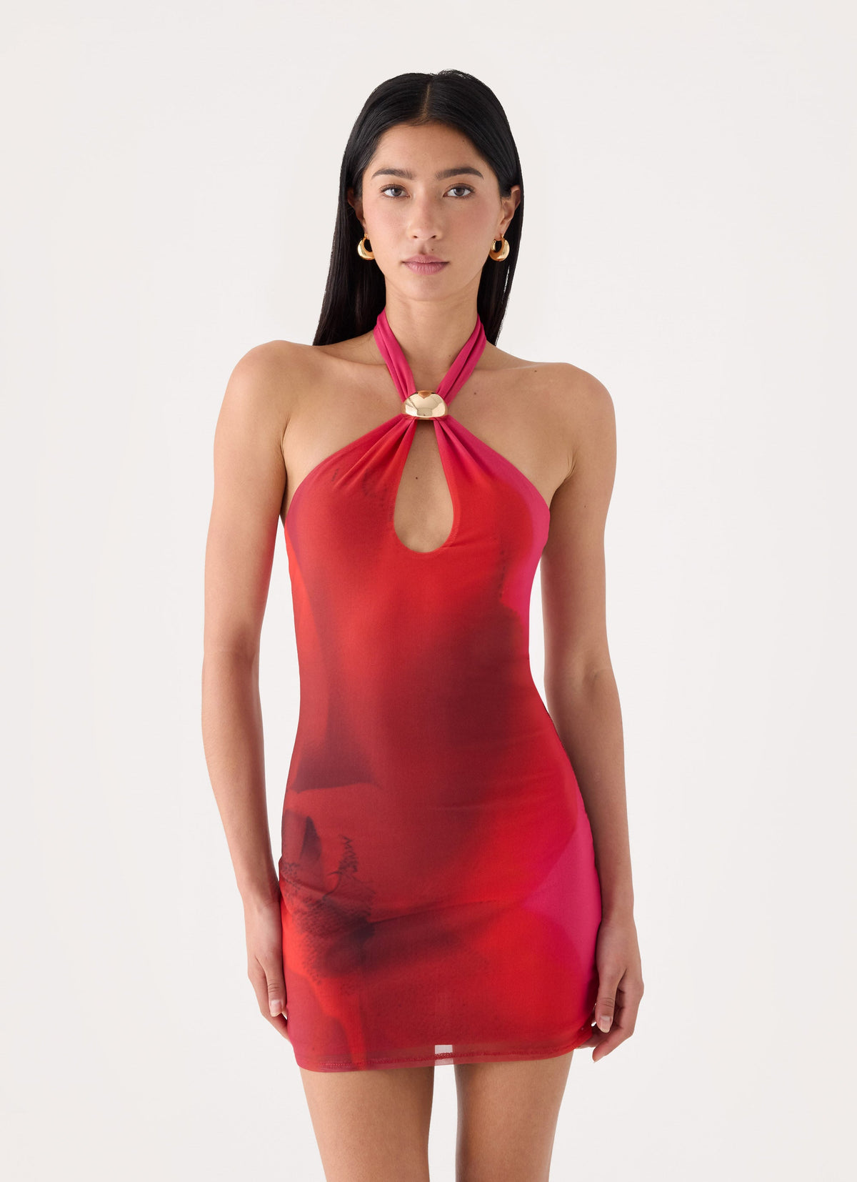 Montella Halter Mini Dress - Pink Violet Bloom