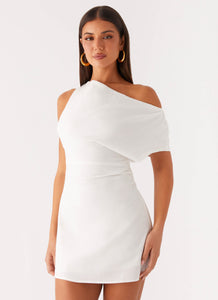 Moonlight Oasis Asymmetrical Cotton Mini Dress - Off White Off White / US 4 Moonlight Oasis Asymmetrical Cotton Mini Dress - Off White Off White / US 4