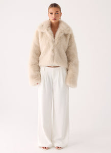 Moonscapes Faux Fur Jacket - Ivory