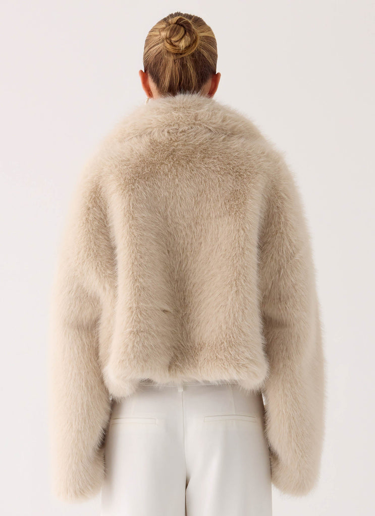 Moonscapes Faux Fur Jacket - Ivory