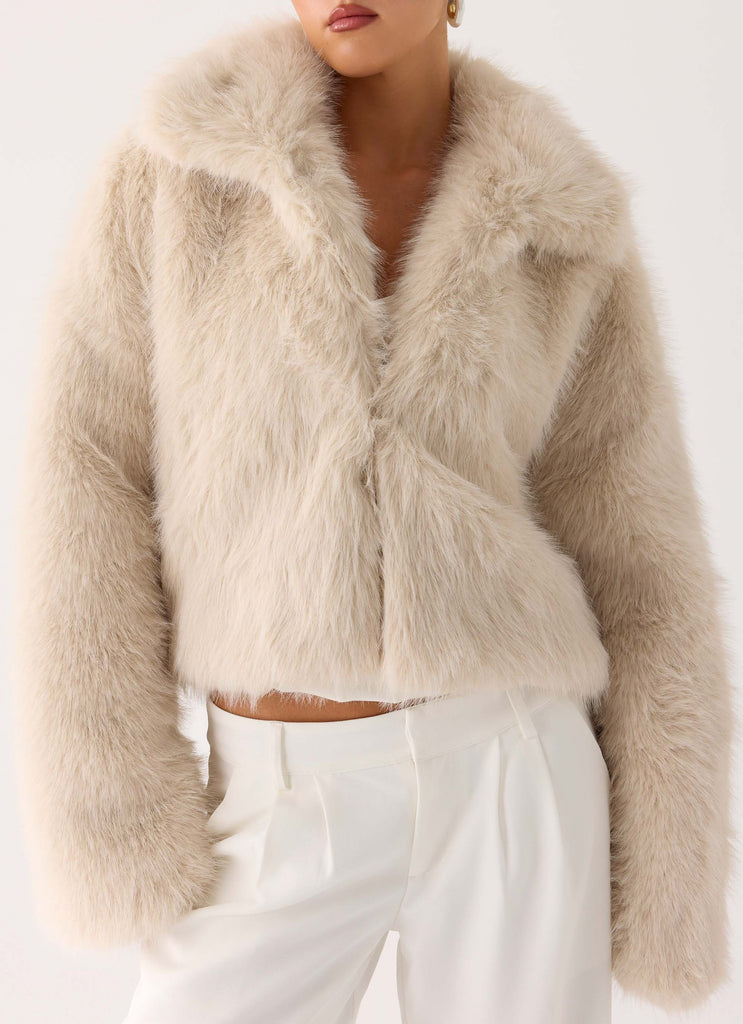 Moonscapes Faux Fur Jacket - Ivory