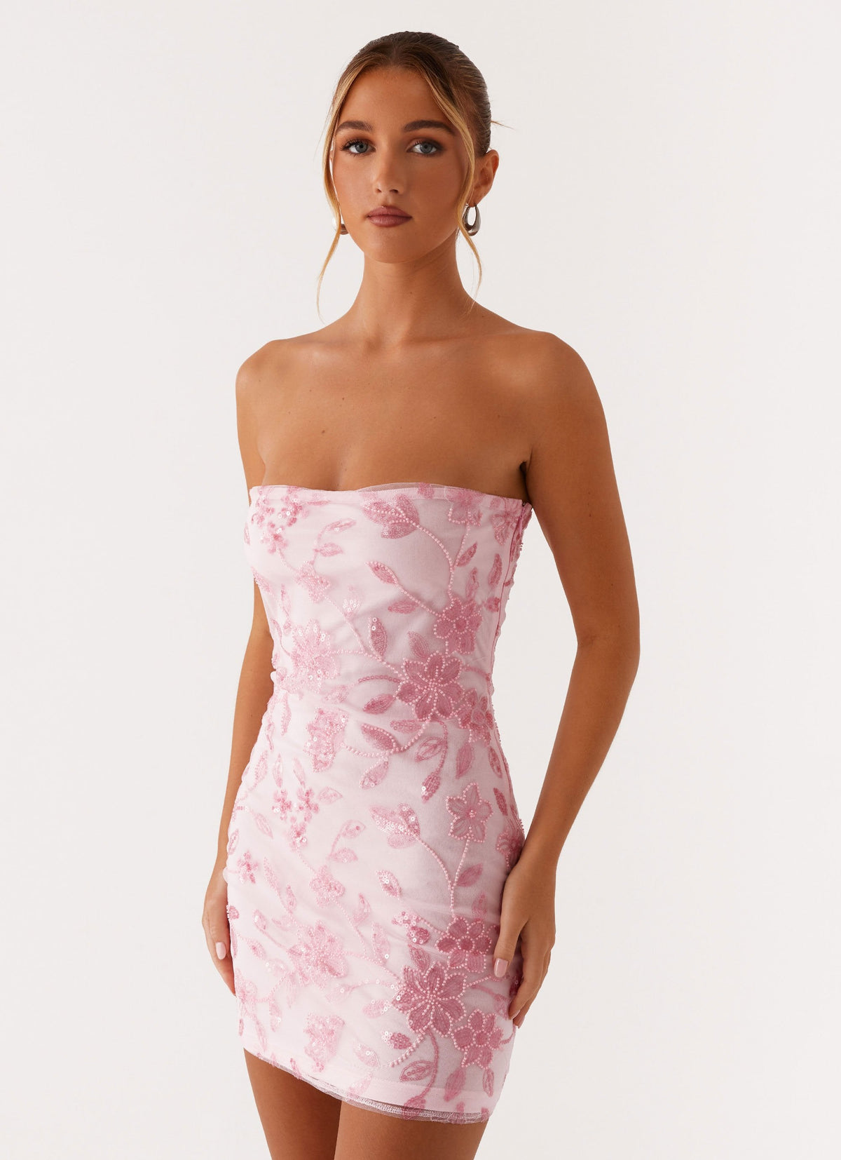 moorey beaded dress Mini - Pink Fully lined for a