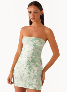 Moorey Beaded Mini Dress - Sage