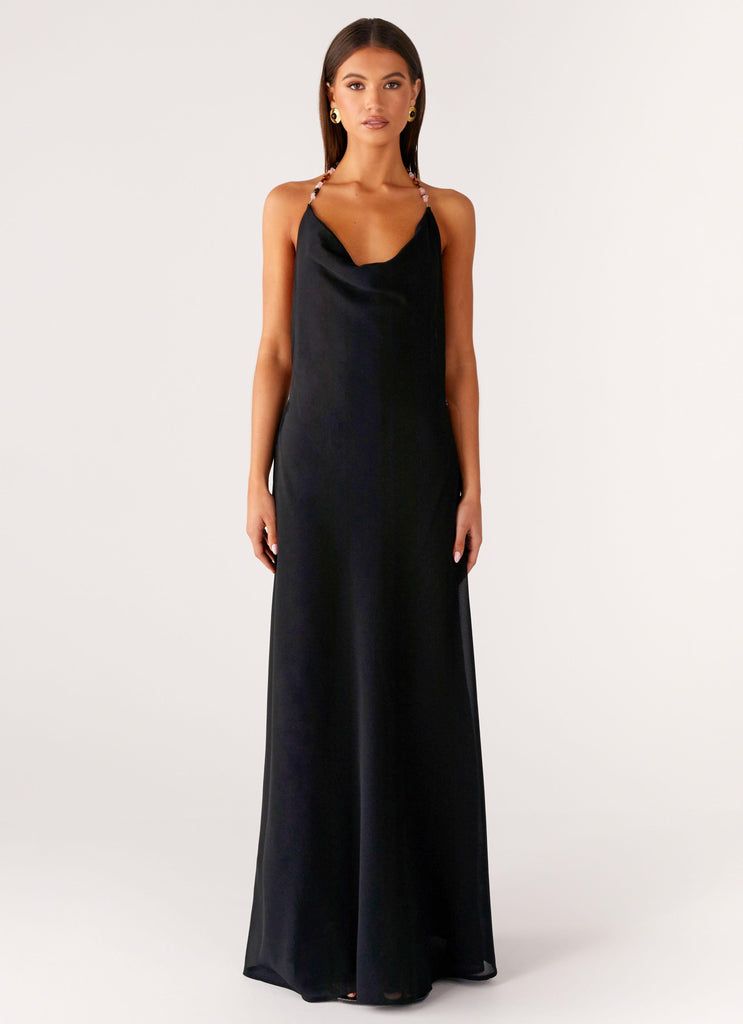 Morning Crush Cowl Maxi Dress - Black
