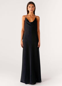 Morning Crush Cowl Maxi Dress - Black