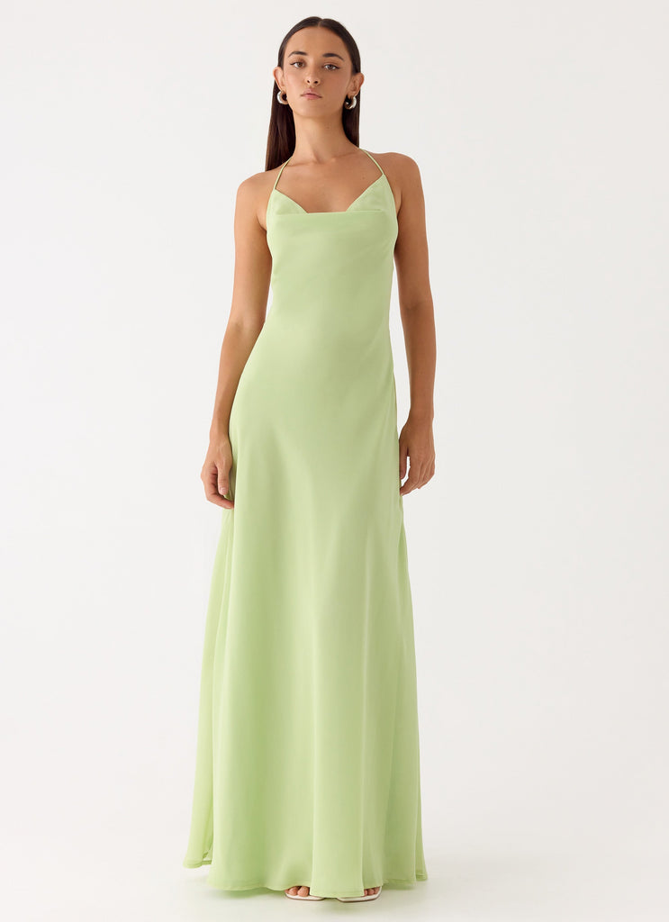 Morning Crush Cowl Maxi Dress - Lime Lime / US 14 Morning Crush Cowl Maxi Dress - Lime Lime / US 14