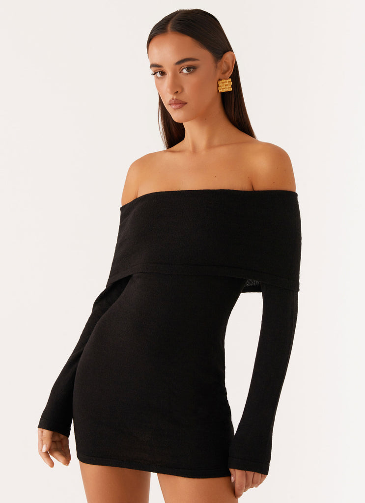 Myla Off Shoulder Mini Dress - Black Peppermayo US Myla Off Shoulder Mini Dress - Black Peppermayo US