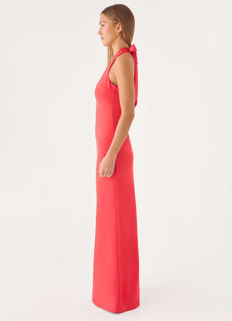 Nardin Maxi Dress - Coral Red