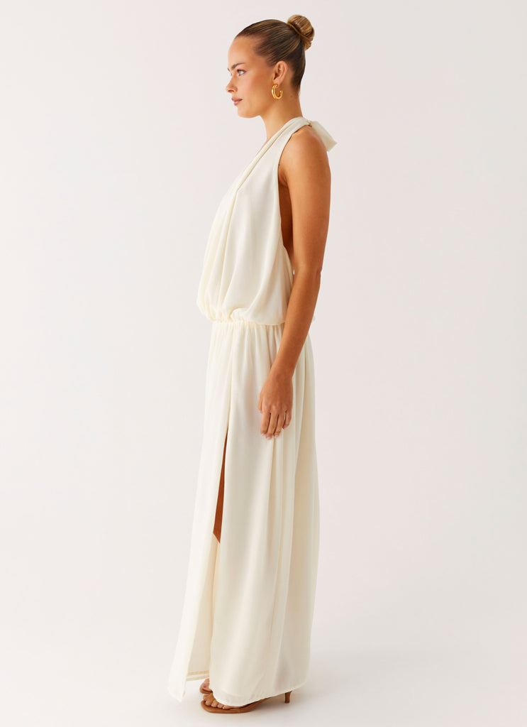 Narlah Halter Maxi Dress - Ivory Ivory / US 12 Narlah Halter Maxi Dress - Ivory Ivory / US 12