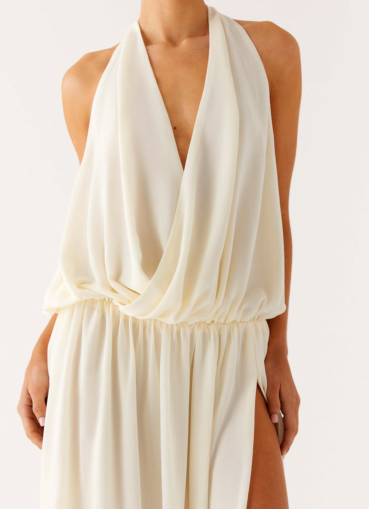 Narlah Halter Maxi Dress - Ivory Narlah Halter Maxi Dress - Ivory