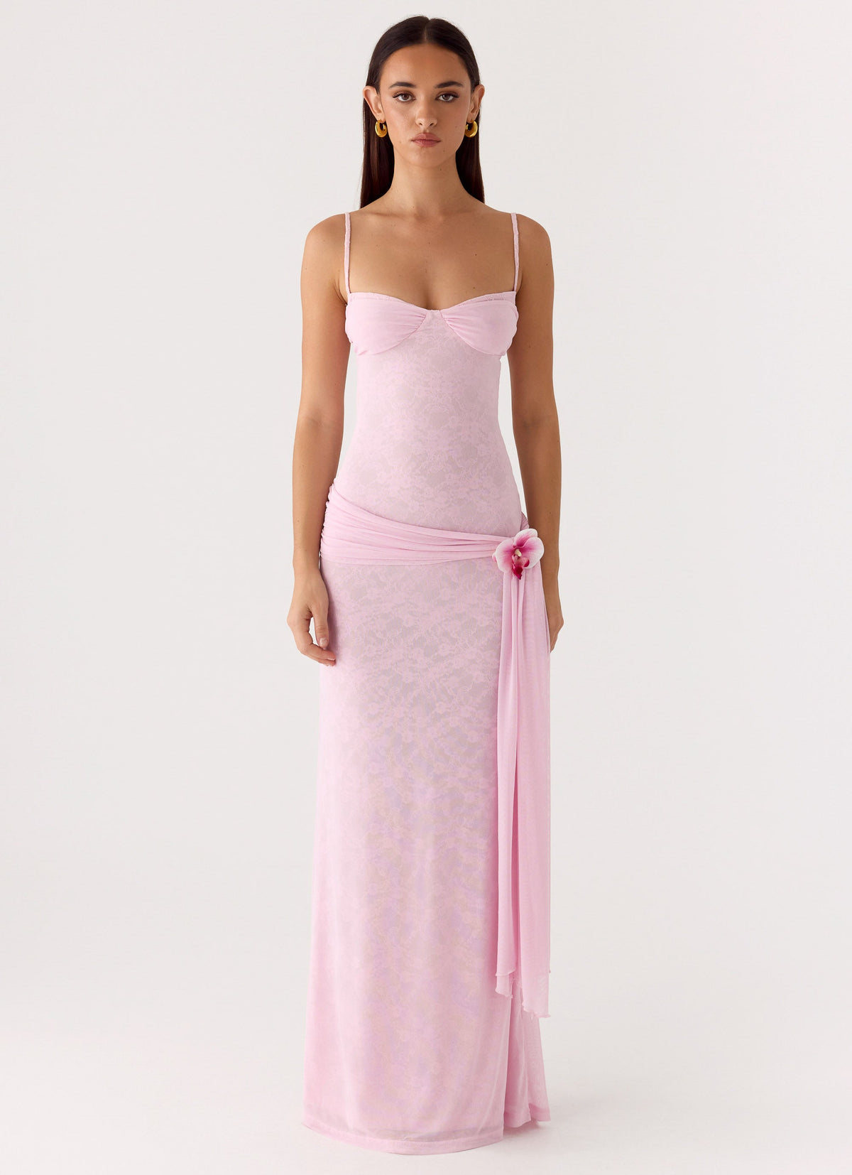 Natty Lace Mesh Maxi Dress