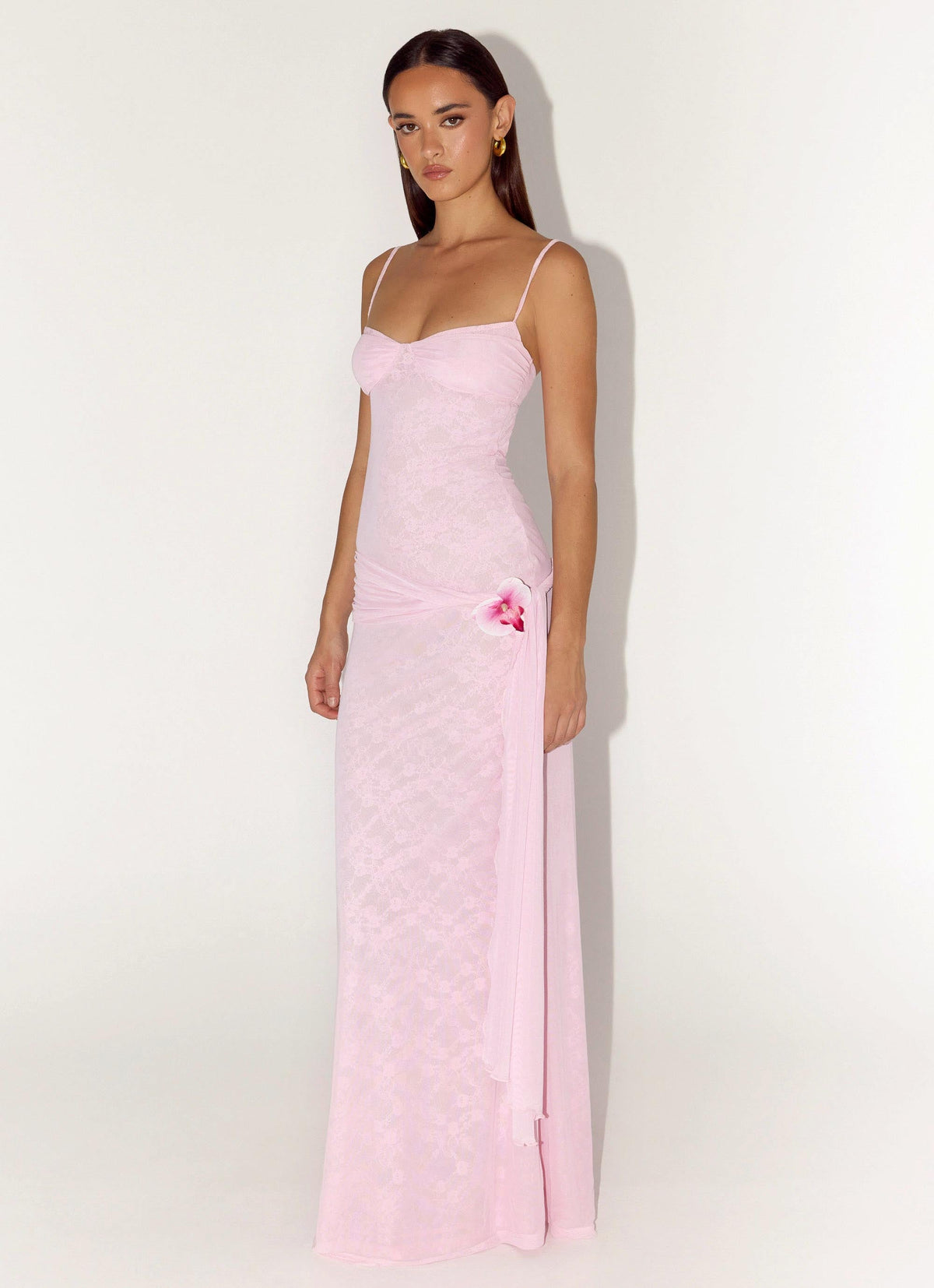 Natty Lace Mesh Maxi Dress