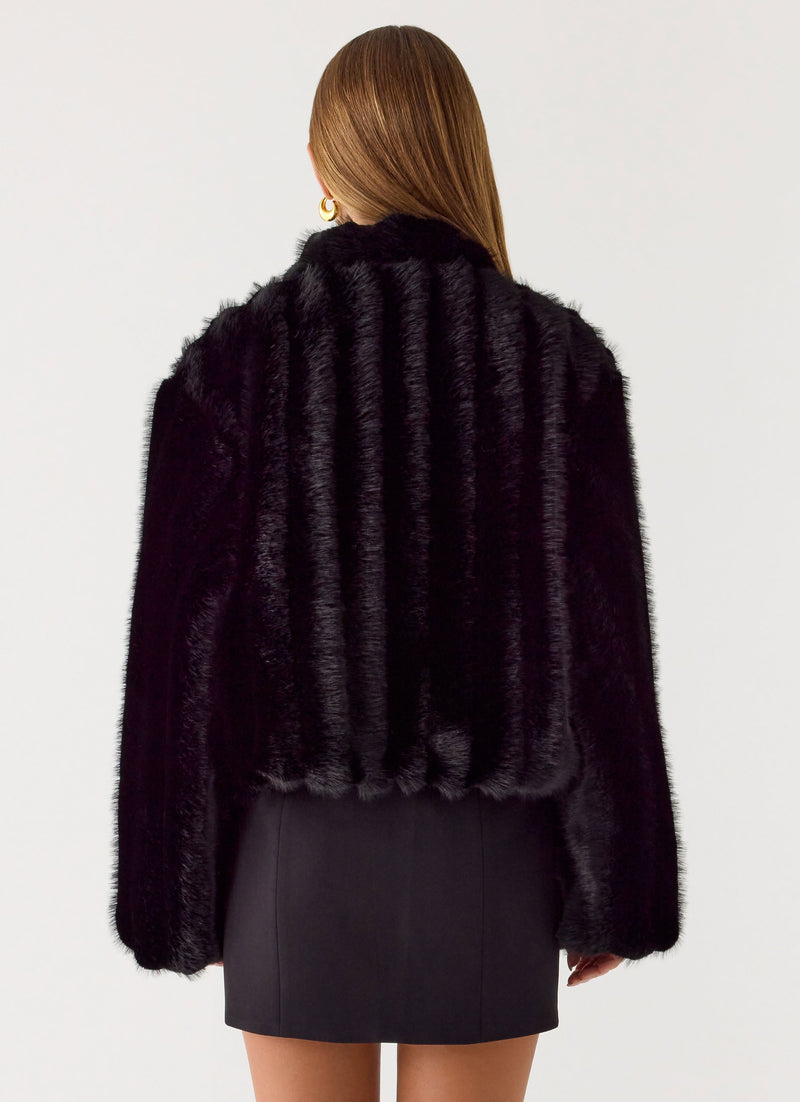 Naylor Faux Fur Jacket - Black