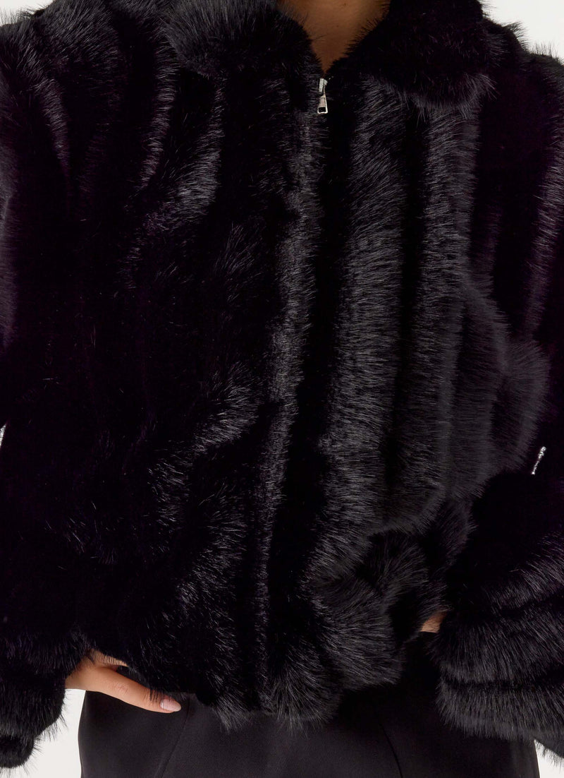 Naylor Faux Fur Jacket - Black