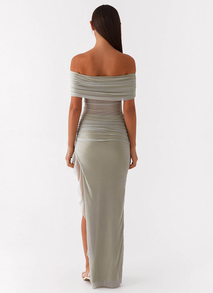Nelly Off Shoulder Maxi Dress - Pistachio Peppermayo US Nelly Off Shoulder Maxi Dress - Pistachio Peppermayo US