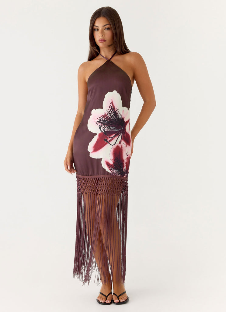 Niahvette Halter Midaxi Dress - Velvet Bloom
