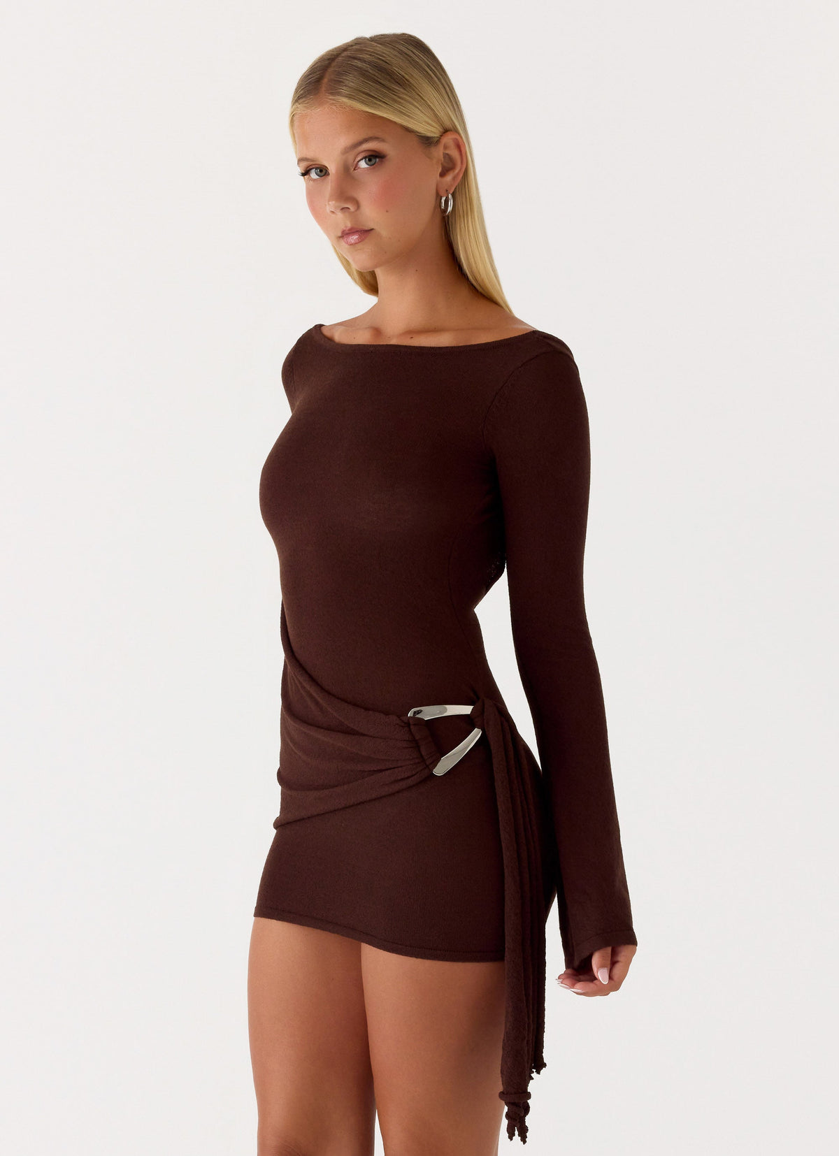 Niella Long Sleeve Wrap Mini Dress