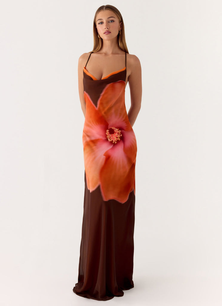 aita bridesmaid dress Lilac Floral Casual Midi Dress with Stripes Lilac Floral / Small main image 1