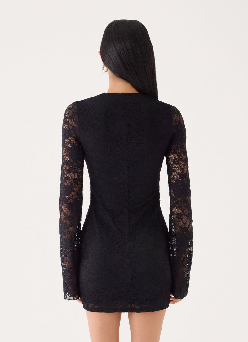 Norelle Lace Mini Dress - Black