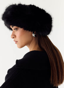 North Pole Faux Fur Headband - Black
