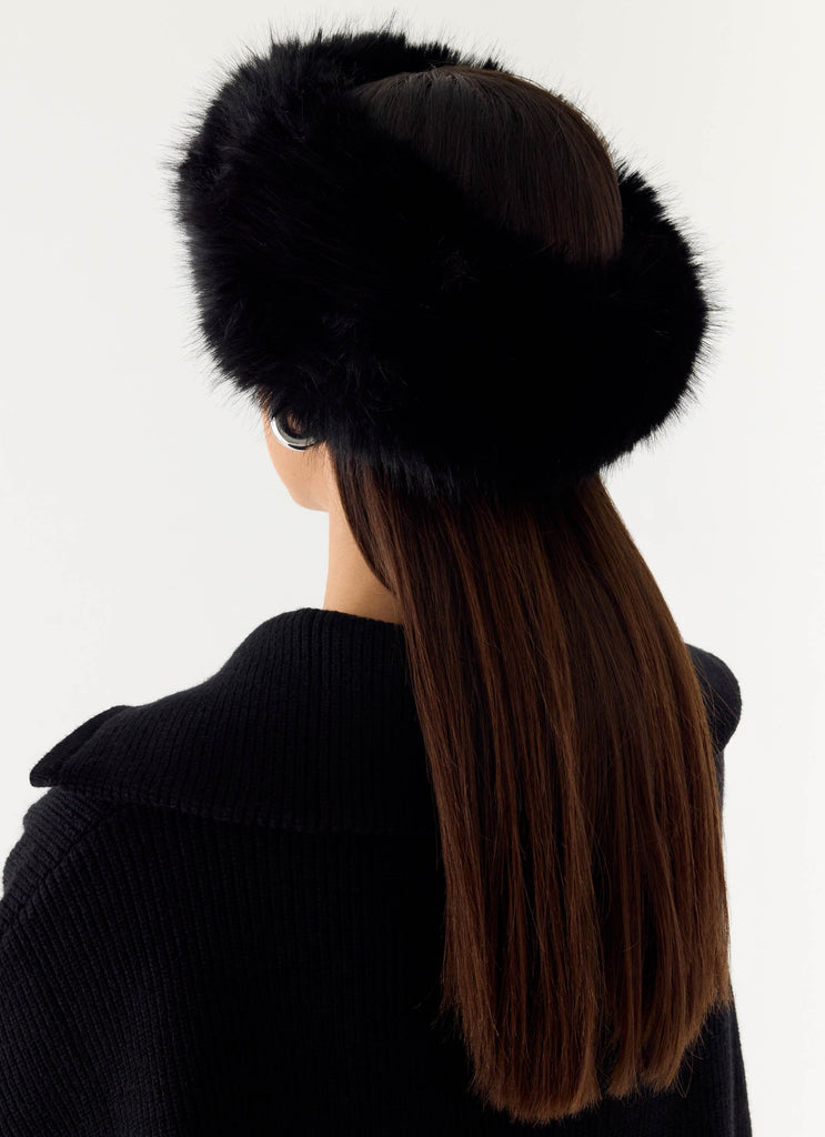 North Pole Faux Fur Headband - Black