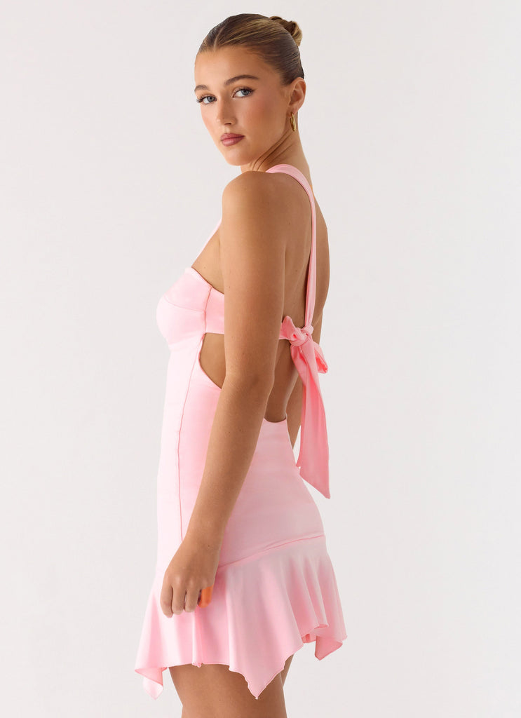 pink mini dress cut out Double Twist Cutout Dress in Hot Pink