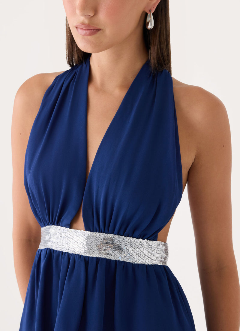Novara Chiffon Top - Rich Blue