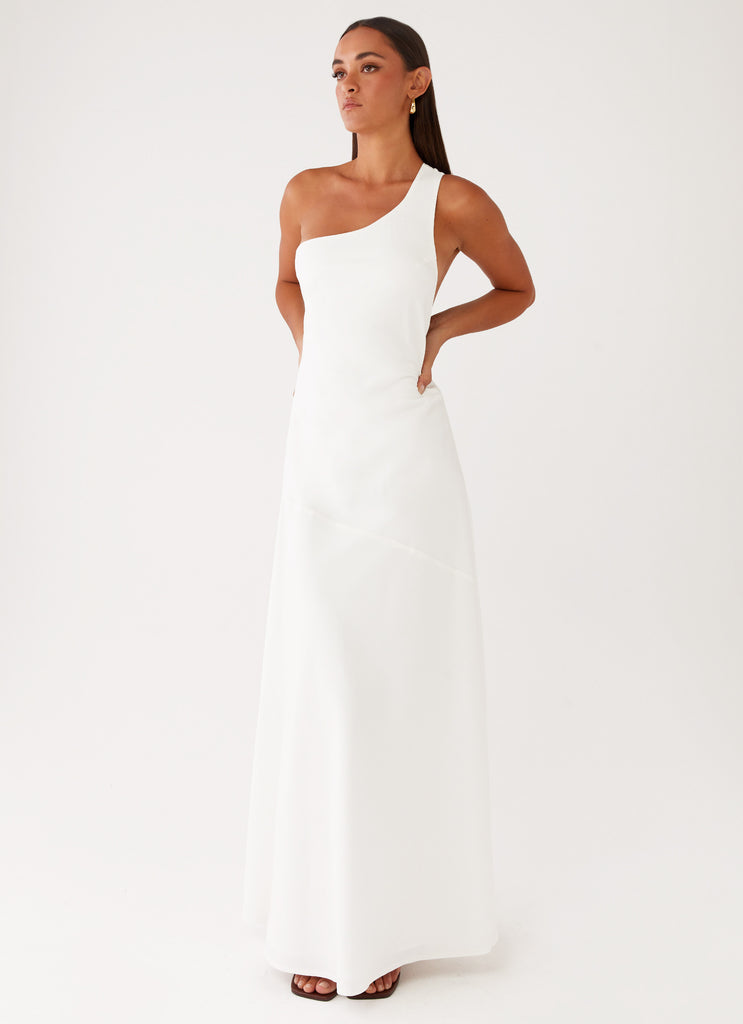 Oaklyn One Shoulder Maxi Dress - Ivory Peppermayo US Oaklyn One Shoulder Maxi Dress - Ivory Peppermayo US