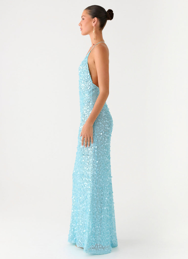 Ocean Views Sequin Maxi Dress - Blue Blue / US 4 Ocean Views Sequin Maxi Dress - Blue Blue / US 4