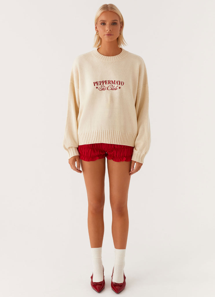 Off Piste Oversized Knit Sweater - Ivory