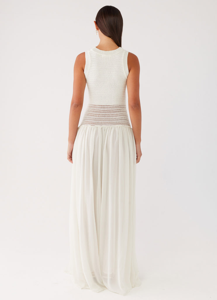 Off Grid Crochet Maxi Dress - White