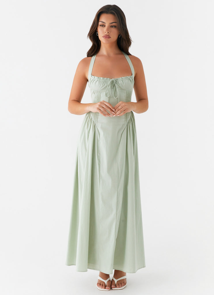 Olenna Halterneck Midi Dress - Sage Peppermayo US Olenna Halterneck Midi Dress - Sage Peppermayo US
