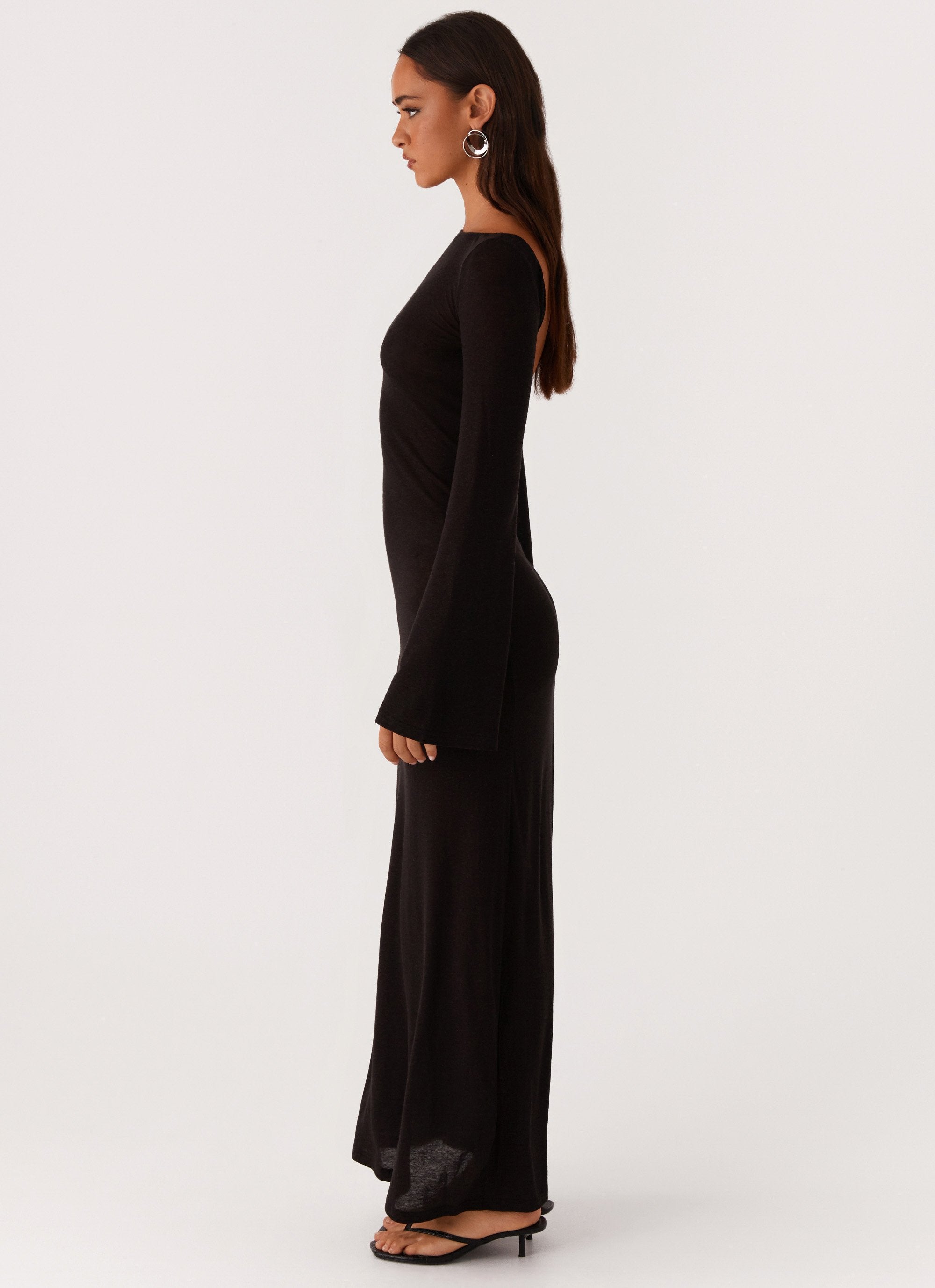 Olivia Long Sleeve Maxi Dress - Black Peppermayo US Olivia Long Sleeve Maxi Dress - Black Peppermayo US