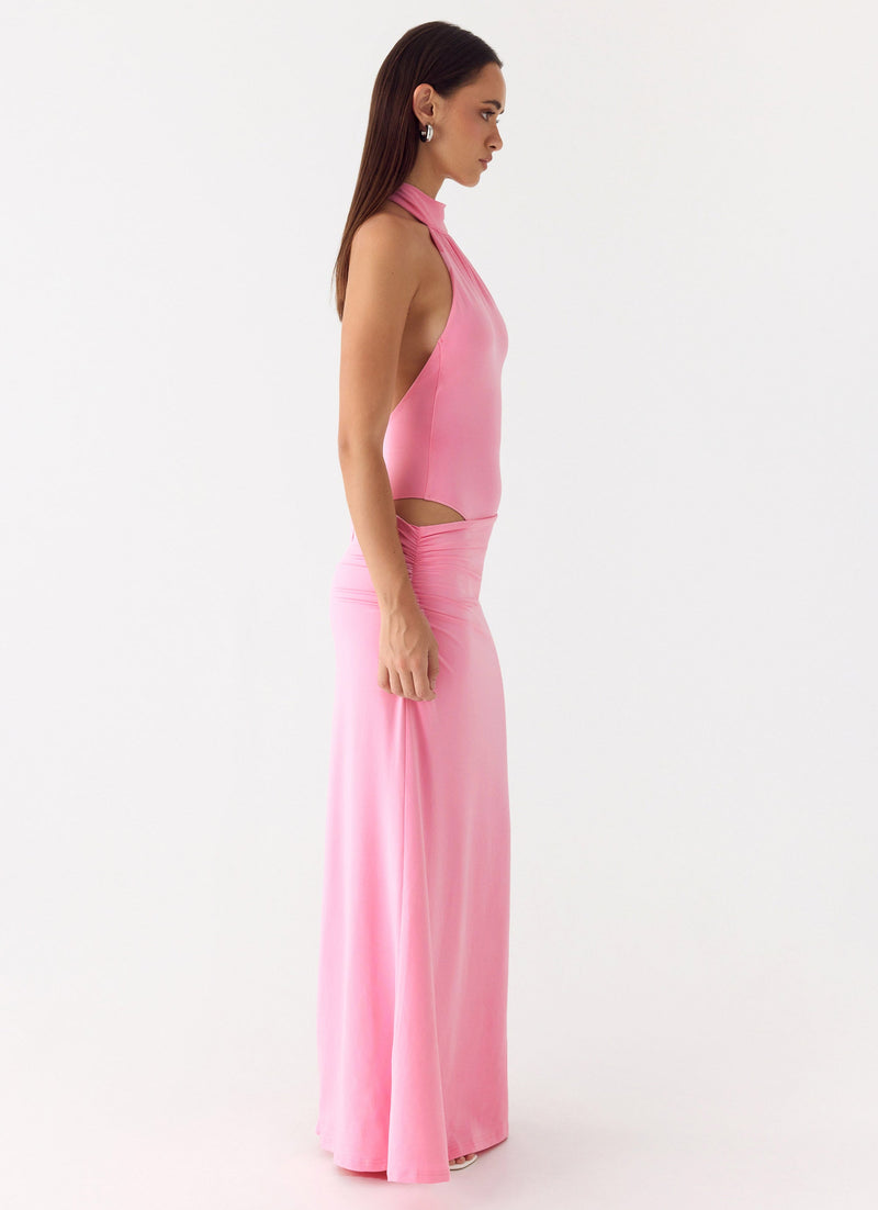 On My Way Bodysuit Maxi Dress - Pink
