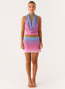 One More Time Sequin Knit Top - Disco Ombre