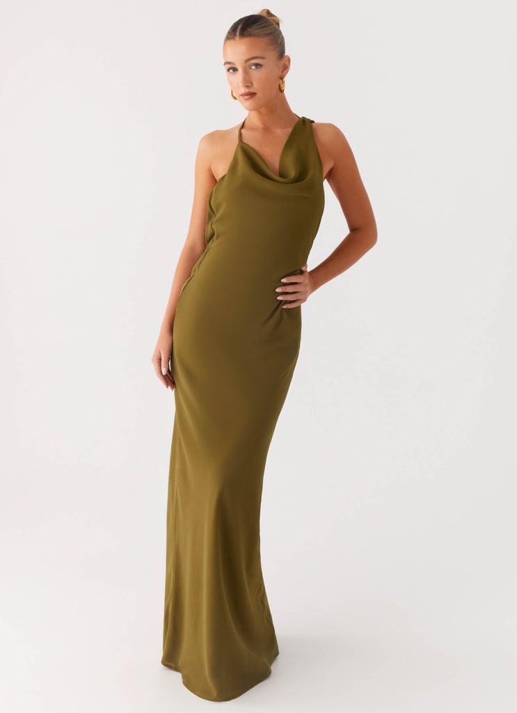 Opal Glow Maxi Dress - Khaki Peppermayo US Opal Glow Maxi Dress - Khaki Peppermayo US