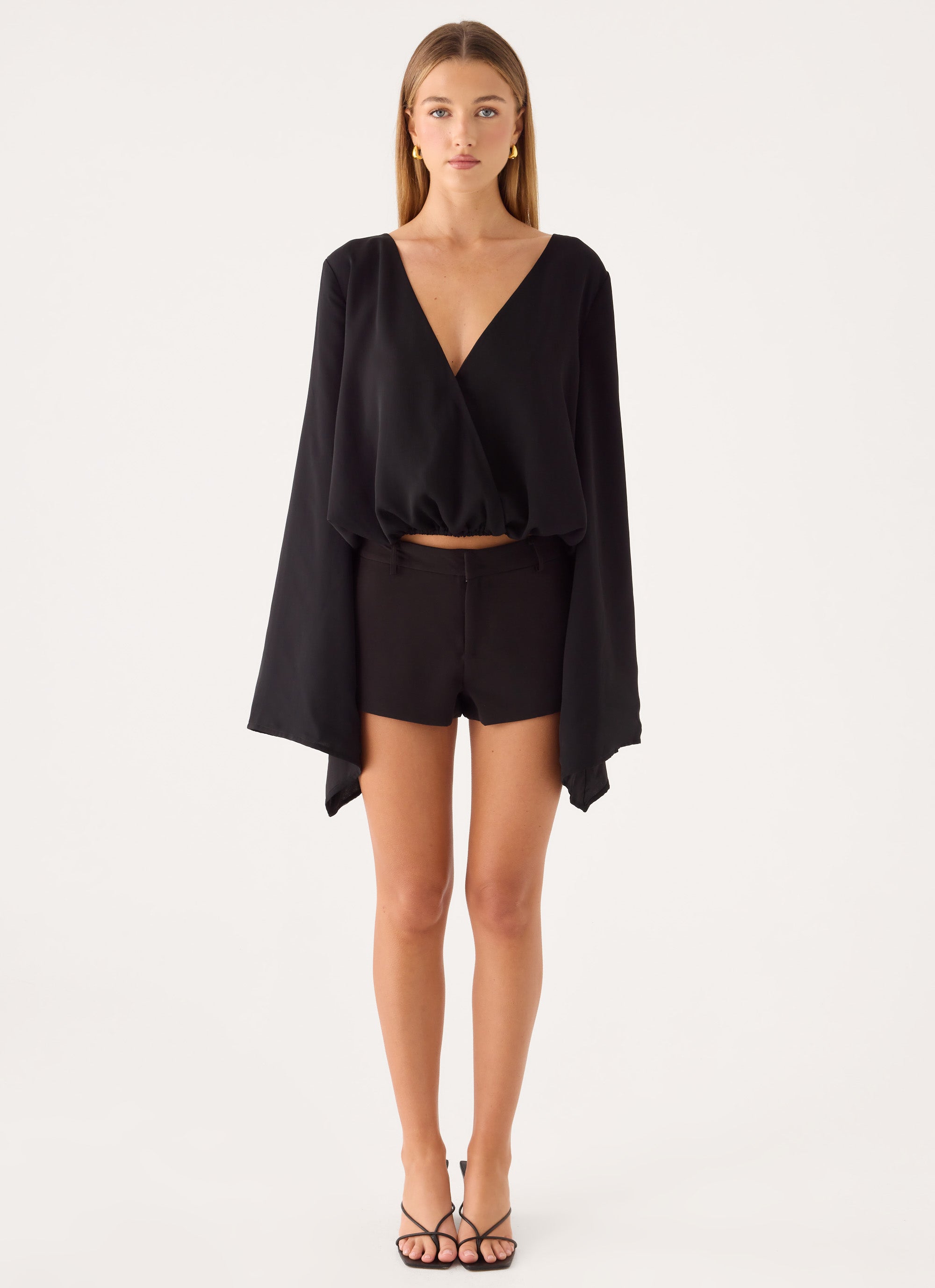 Orelia Long Sleeve Top - Black – Peppermayo US