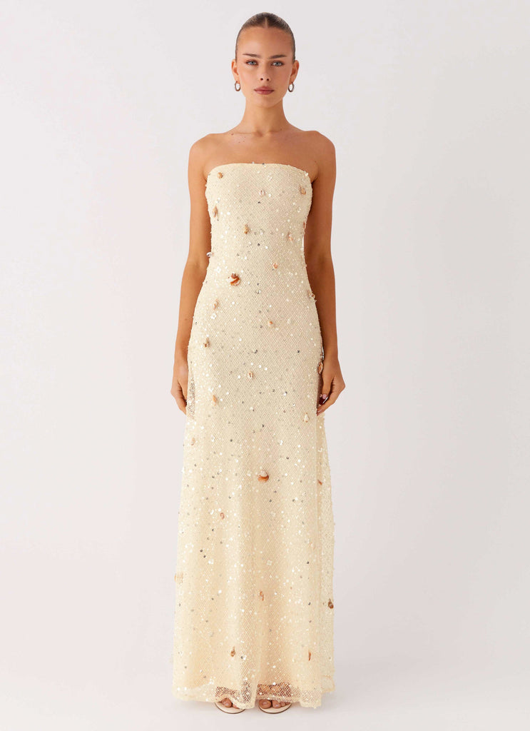 Orelli Shell Sequin Knit Maxi Dress - Ivory Ivory / US 8 Orelli Shell Sequin Knit Maxi Dress - Ivory Ivory / US 8