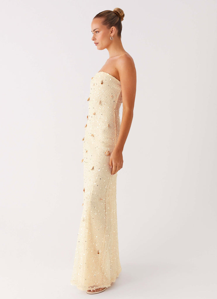 Orelli Shell Sequin Knit Maxi Dress - Ivory Peppermayo US Orelli Shell Sequin Knit Maxi Dress - Ivory Peppermayo US