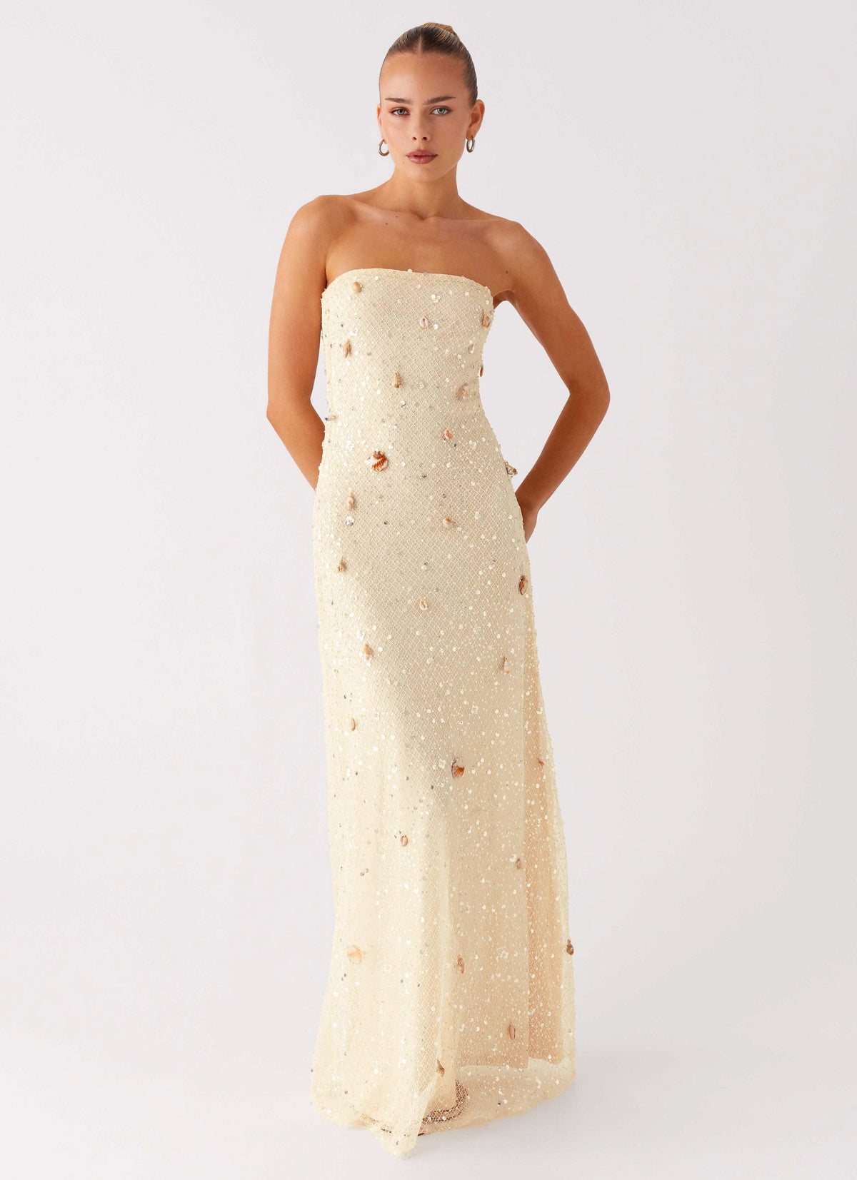 knitted sequin dress Ellington Knit Maxi With / Lagoon | MESHKI MATERIAL POLYESTER Sequin Rib-Knit Maxi Dress