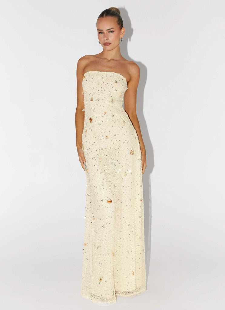 Orelli Shell Sequin Knit Maxi Dress - Ivory Ivory / US 8 Orelli Shell Sequin Knit Maxi Dress - Ivory Ivory / US 8