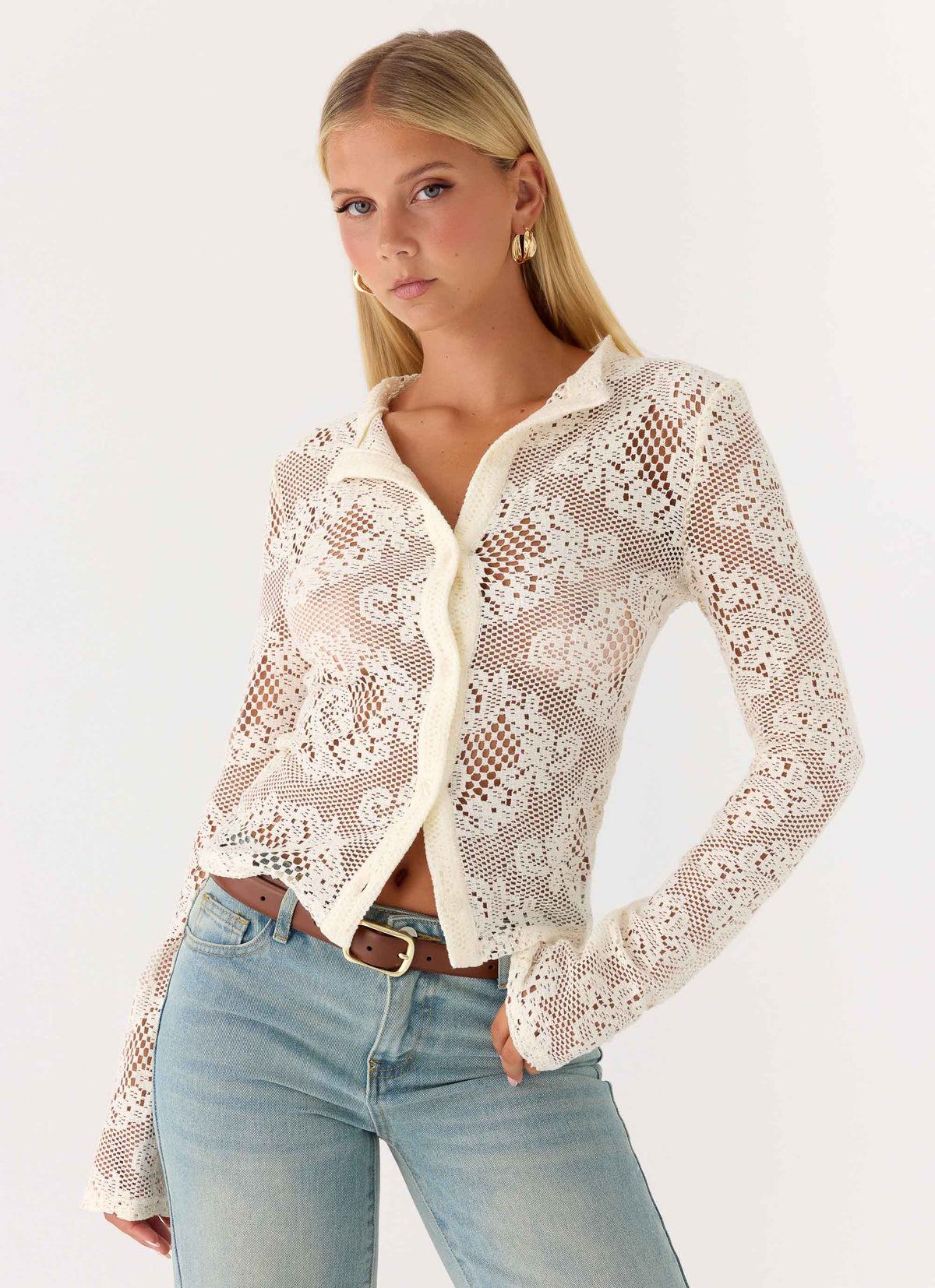 Orellia Long Sleeve Top - Ivory – Peppermayo US