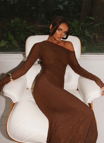 sparkly brown maxi dress Buy Plum Brown Maxi Dress main image 1