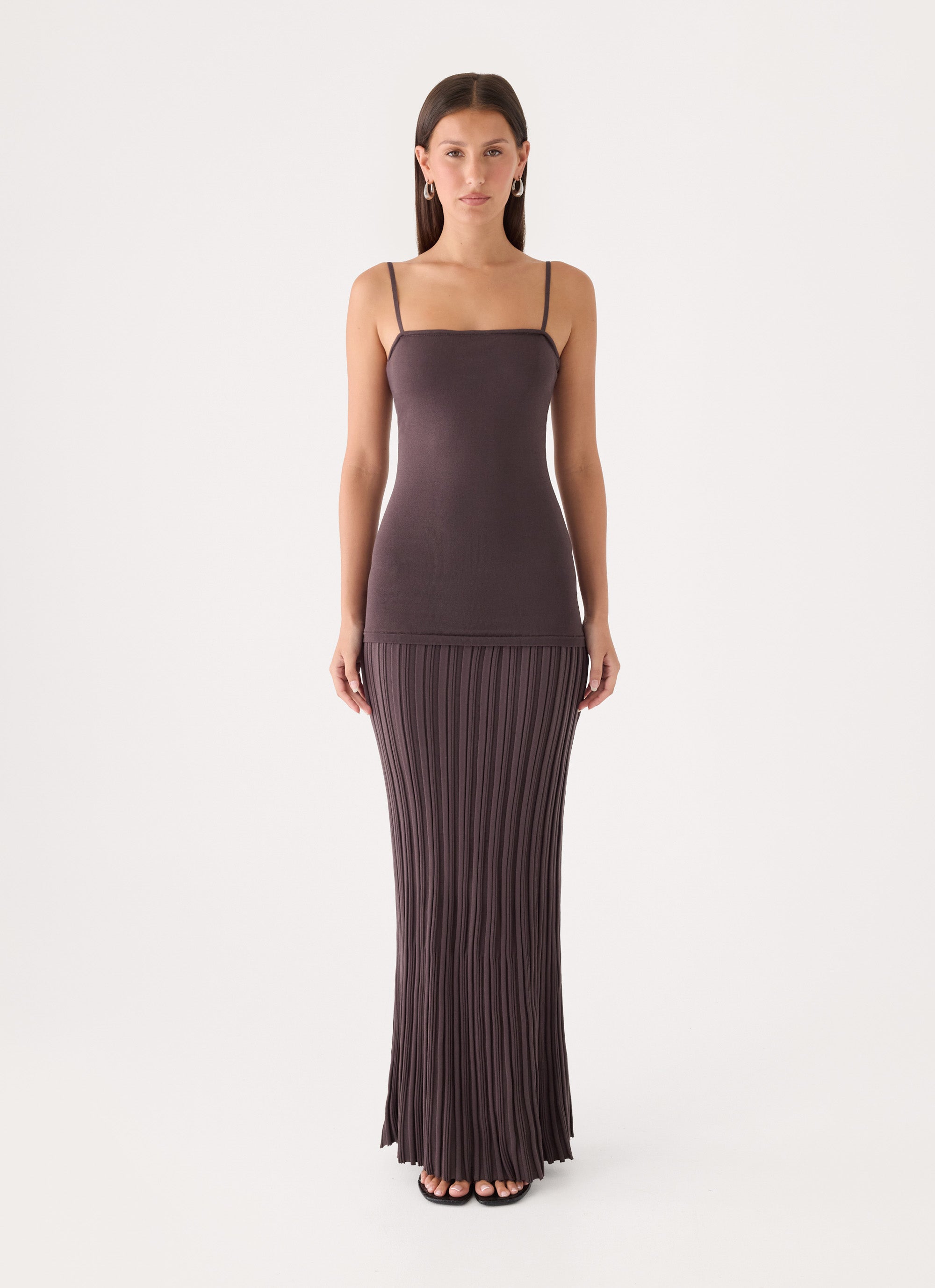 Otillie Knit Maxi Dress - Chocolate – Peppermayo US
