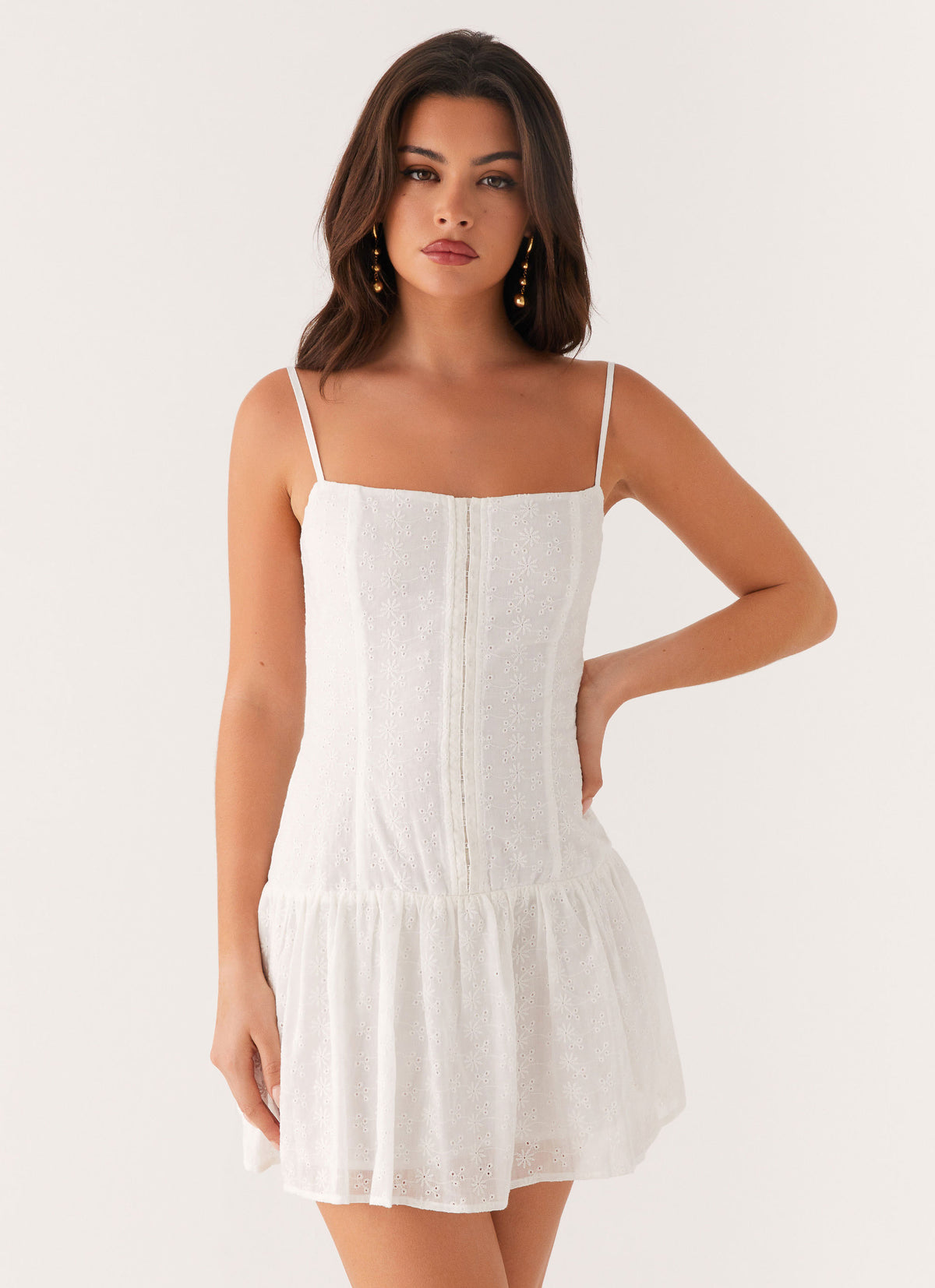peppermayo white mini dress Candice - Size AU 8 / US 4 garment measurements Texas Sun Linen Mini Dress