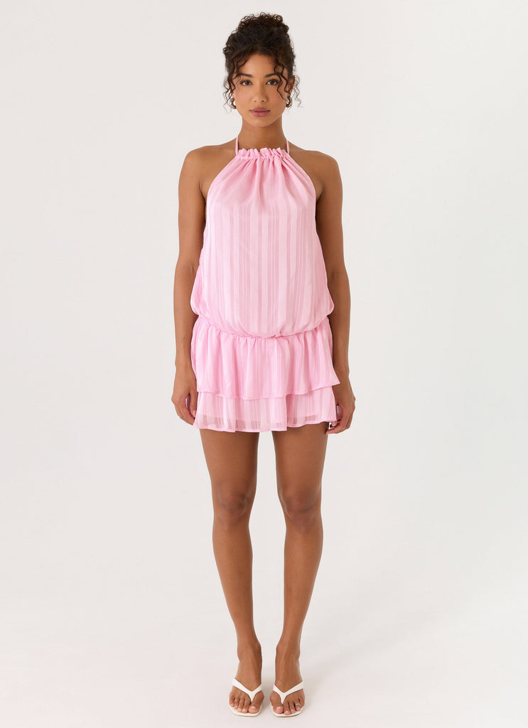valorie halter mini dress pink Valorie Halter Mini Dress Pink Curve